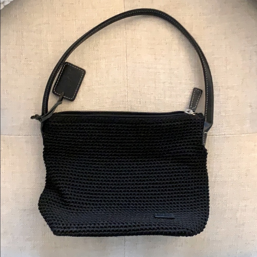 The Sak black nylon shoulder bag excellent cond!